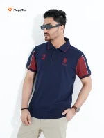 Pique Polo shirt (style-05) with left & right chest embroidery (Navy & Maroon)
