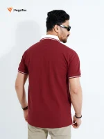 Pique Polo shirt (style-01) with chest logo embroidery (White) - Image 2