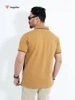 Pique Polo shirt (style-01) with chest logo embroidery (Black) - Image 3