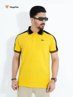 Pique Polo shirt (style-01) with chest logo embroidery (Yellow)