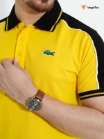 Pique Polo shirt (style-01) with chest logo embroidery (Yellow) - Image 2